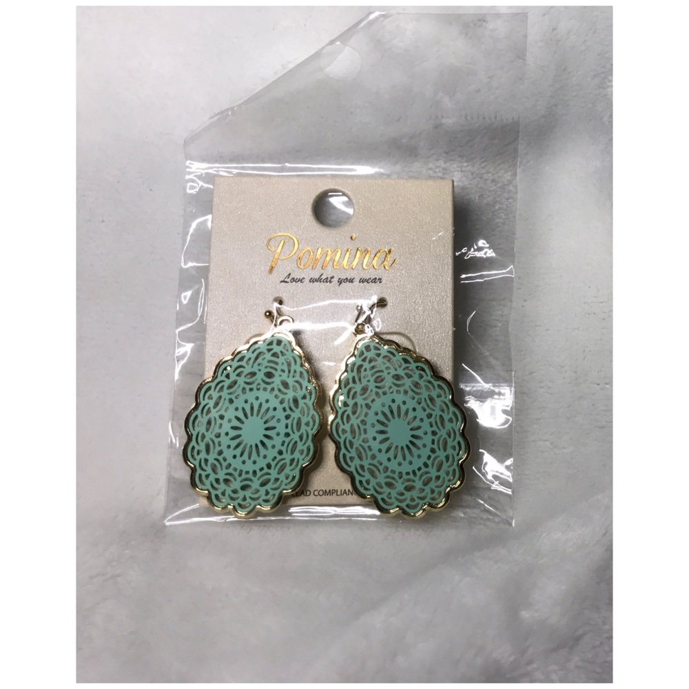 POMINA Mandala Tear Drop Hook Earrings - Picture 4 of 7
